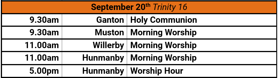 This Sunday's Services