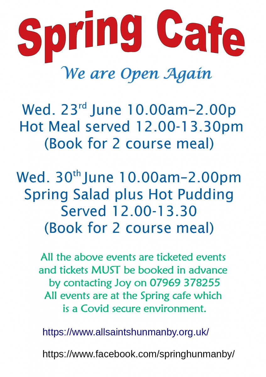 All Saints Church Hunmanby Spring Cafe